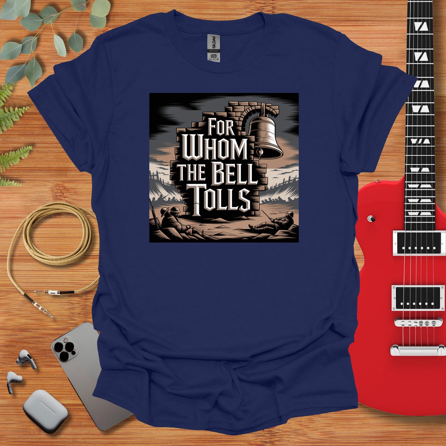 a t - shirt that reads for whom the bell tolls