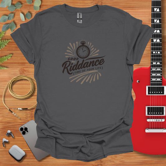 a t - shirt with the words rideancee on it next to a guitar