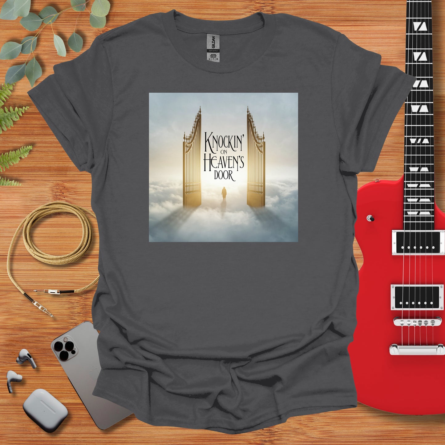 a t - shirt with a picture of a tower on it