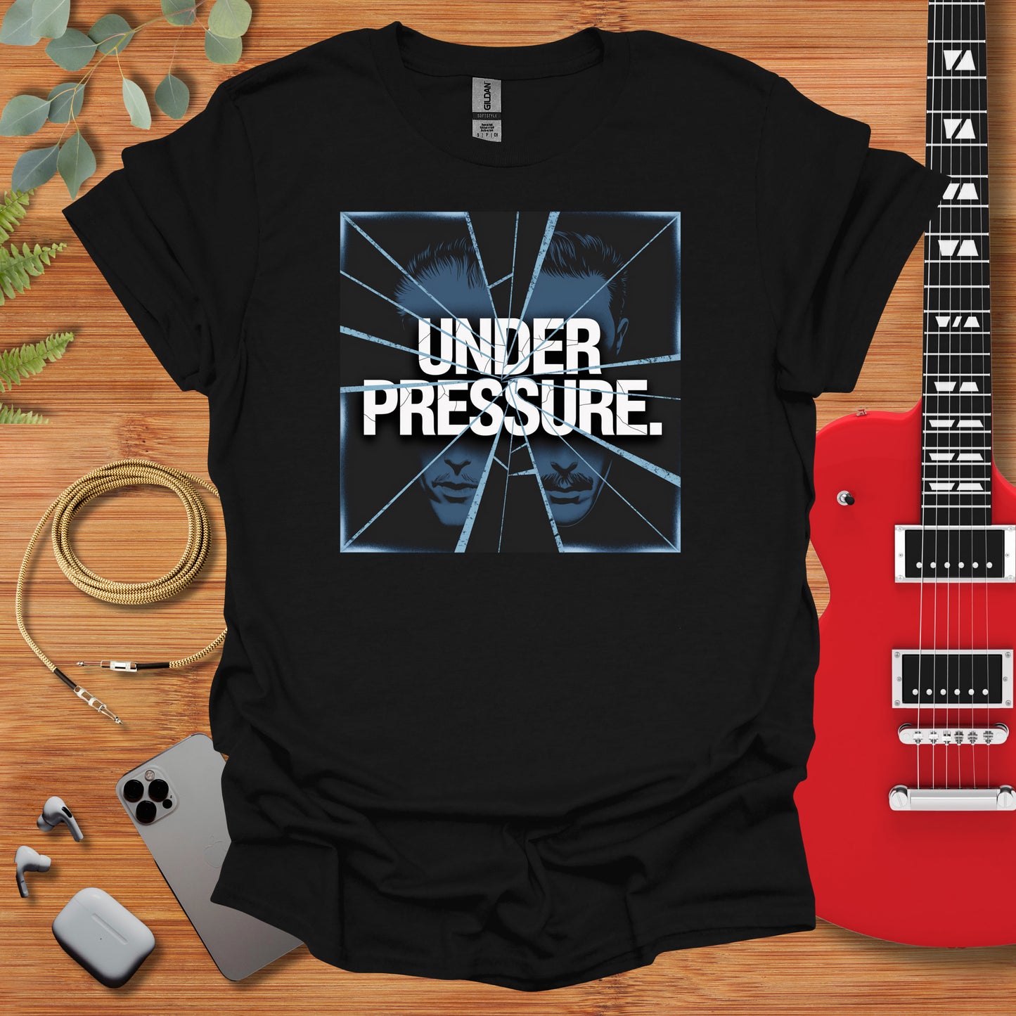 a black shirt with the words under pressure on it