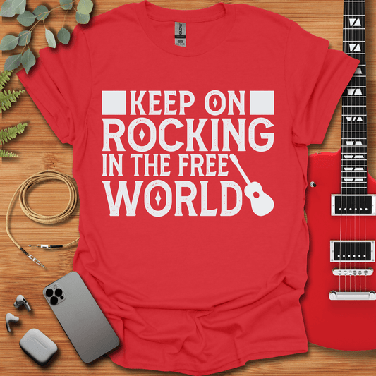 Printify T-Shirt S / Red Keep On Rockin In The Free World T-Shirt