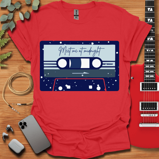 Printify T-Shirt S / Red Taylor Meet Me At Midnight Cassette T-Shirt